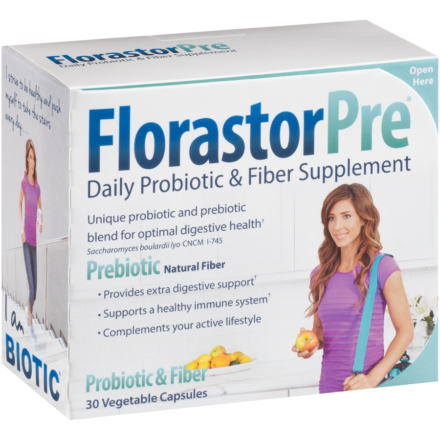 slide 2 of 6, Florastor Pre Daily Probiotic and Fiber Supplement, 30 ct