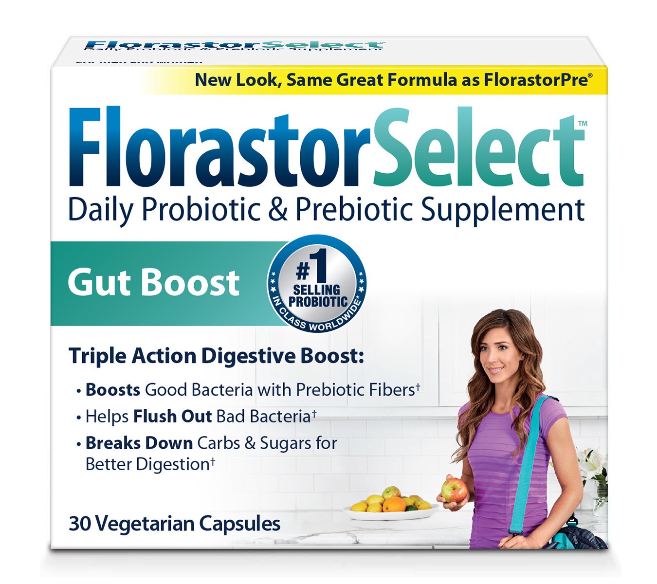 slide 1 of 8, Florastor Pre Daily Probiotic & Fiber Supplement, 550 mg, 30 count, 30 ct