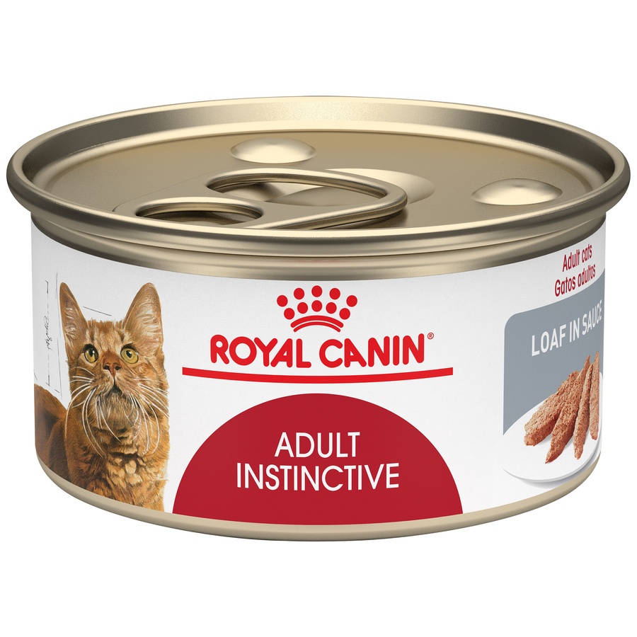 slide 1 of 7, Royal Canin Feline Health Nutrition Adult Instinctive Loaf in Sauce Canned Cat Food, 3 oz