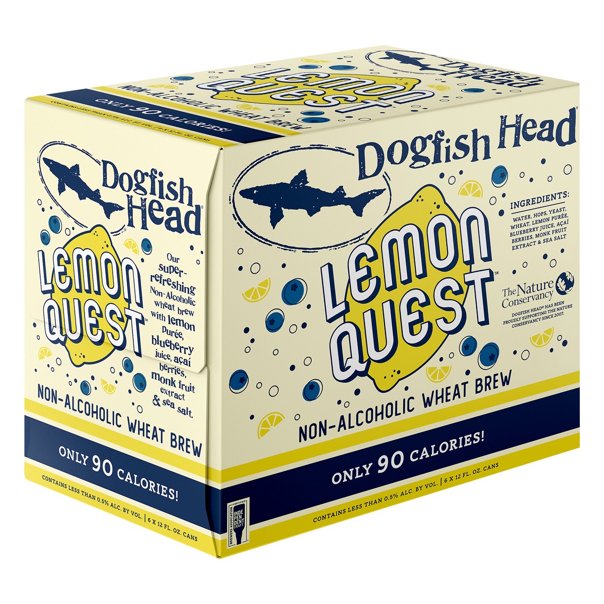 slide 3 of 8, Dogfish Head Lemon Quest Non-Alcoholic Beer (12 fl. oz. Can, 6pk.), 1 ct