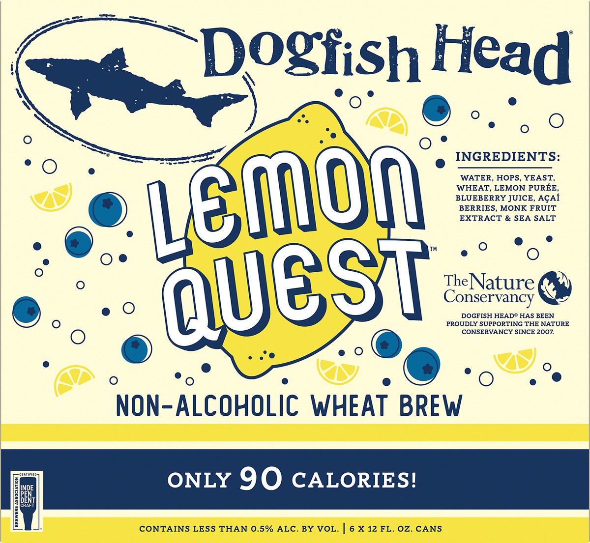 slide 7 of 8, Dogfish Head Lemon Quest Non-Alcoholic Beer (12 fl. oz. Can, 6pk.), 1 ct