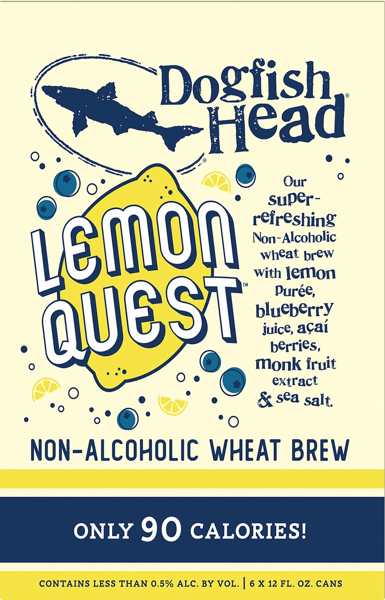 slide 4 of 8, Dogfish Head Lemon Quest Non-Alcoholic Beer (12 fl. oz. Can, 6pk.), 1 ct