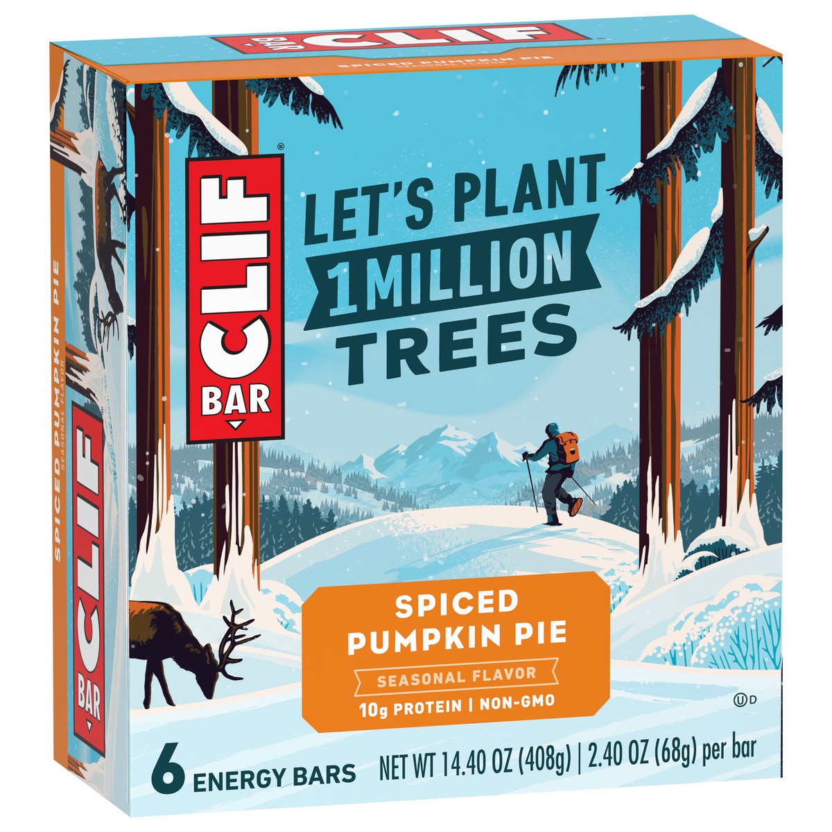slide 2 of 9, CLIF BAR - Spiced Pumpkin Pie Flavor - Made with Organic Oats - 10g Protein - Non-GMO - Plant Based - Seasonal Energy Bars - 2.4 oz. (6 Pack), 14.4 oz