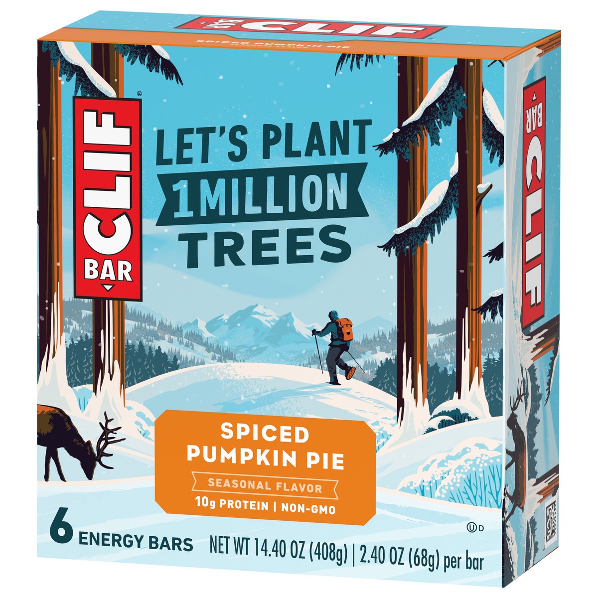 slide 3 of 9, CLIF BAR - Spiced Pumpkin Pie Flavor - Made with Organic Oats - 10g Protein - Non-GMO - Plant Based - Seasonal Energy Bars - 2.4 oz. (6 Pack), 14.4 oz