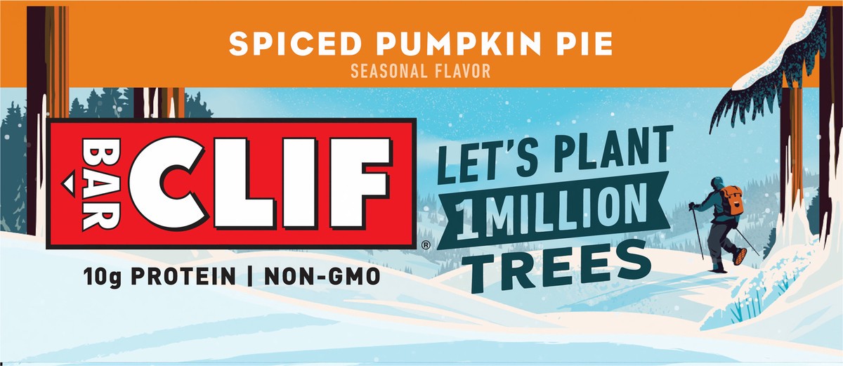 slide 4 of 9, CLIF BAR - Spiced Pumpkin Pie Flavor - Made with Organic Oats - 10g Protein - Non-GMO - Plant Based - Seasonal Energy Bars - 2.4 oz. (6 Pack), 14.4 oz