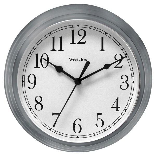 slide 1 of 1, Westclox Round Gray Wall Clock, 1 ct