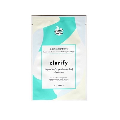 slide 1 of 1, Peach Slices Clarify Sheet Mask Facial Treatment, 0.84 fl oz