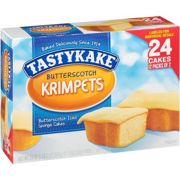 slide 1 of 1, Tastykake Butterscotch Krimpets Cakes, 1.5 lb