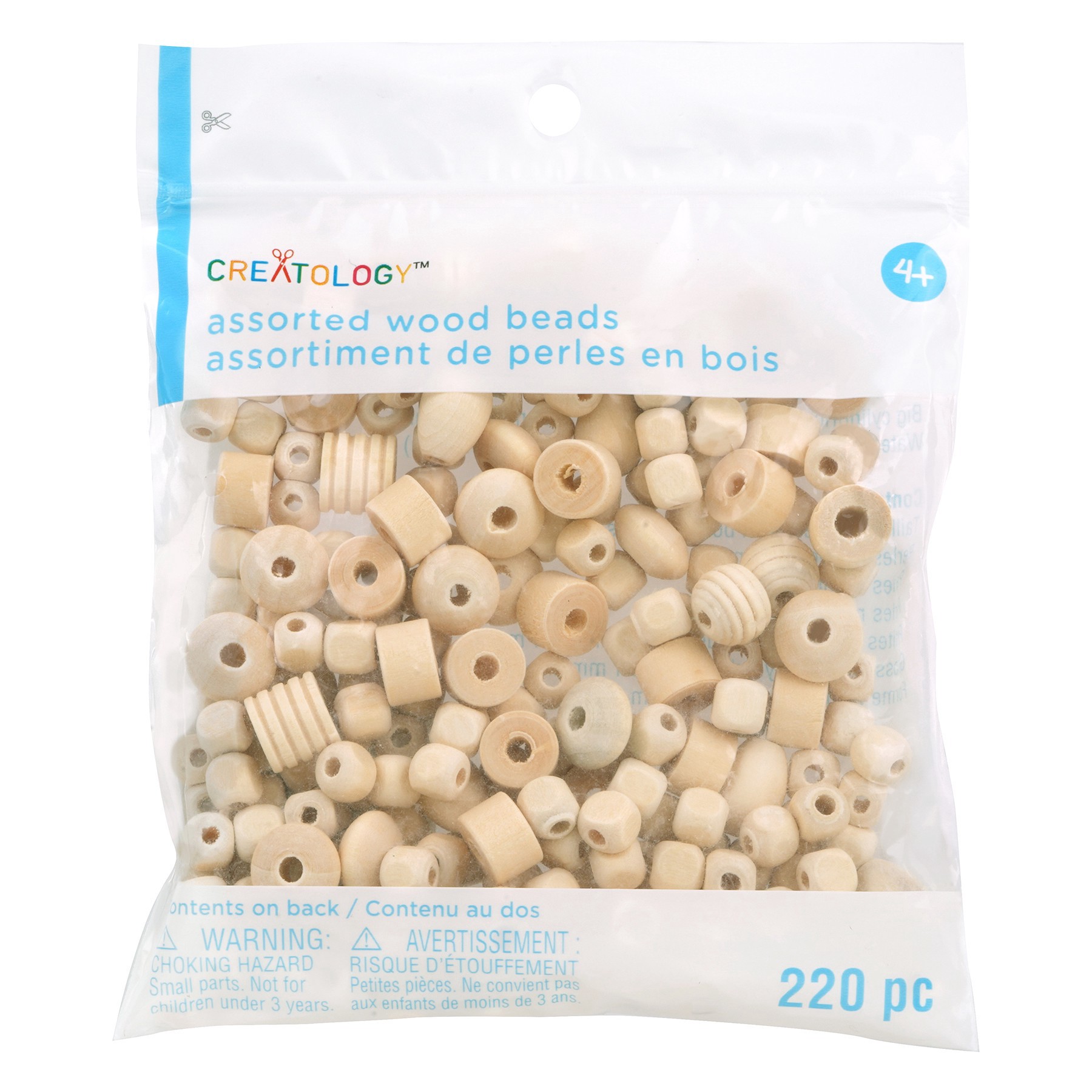 slide 3 of 3, Mixed Wood Craft Beads By Creatology, 220ct., 220 ct