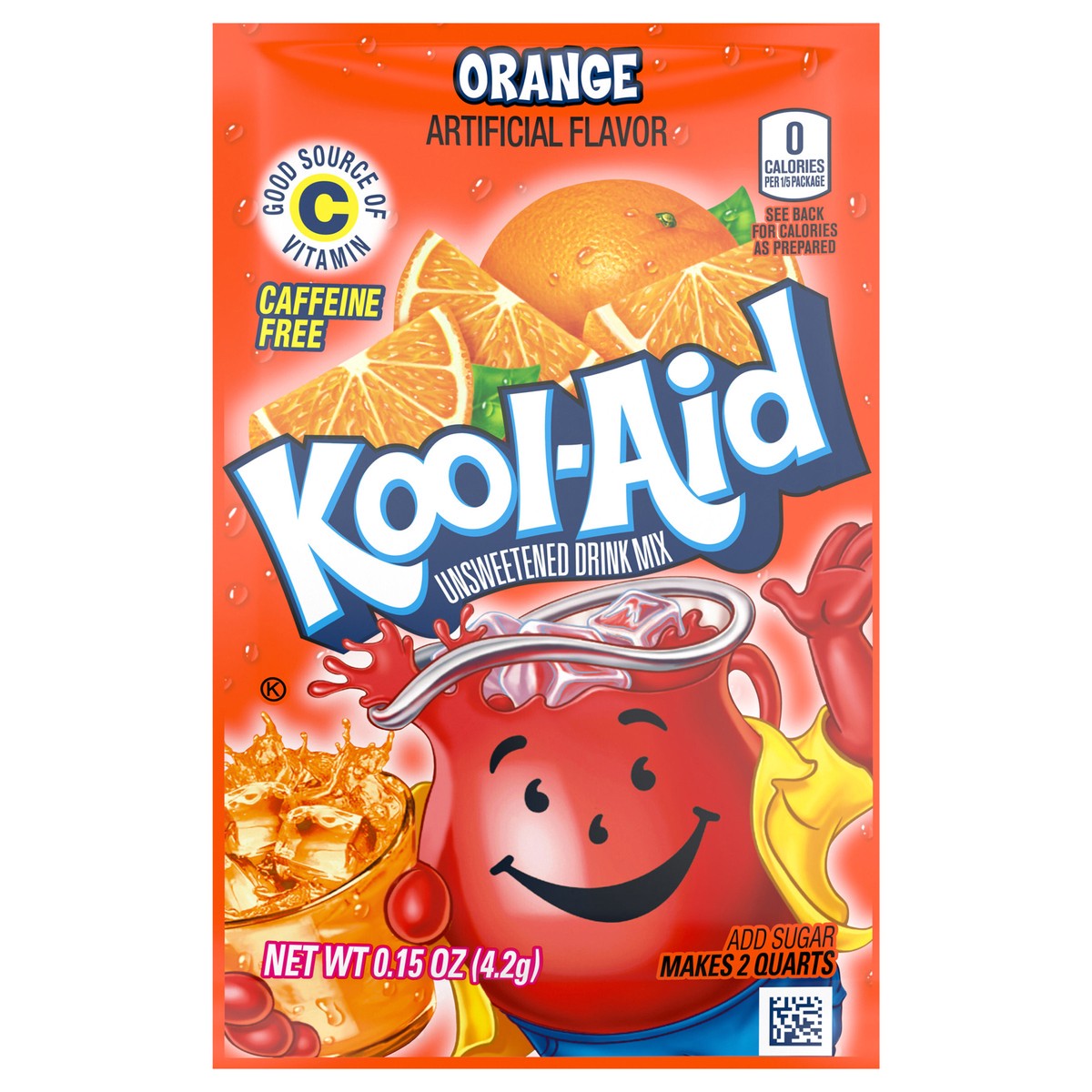 slide 1 of 5, Kool-Aid Unsweetened Orange Powdered Soft Drink Mix, 0.15 oz Packet, 0.15 oz
