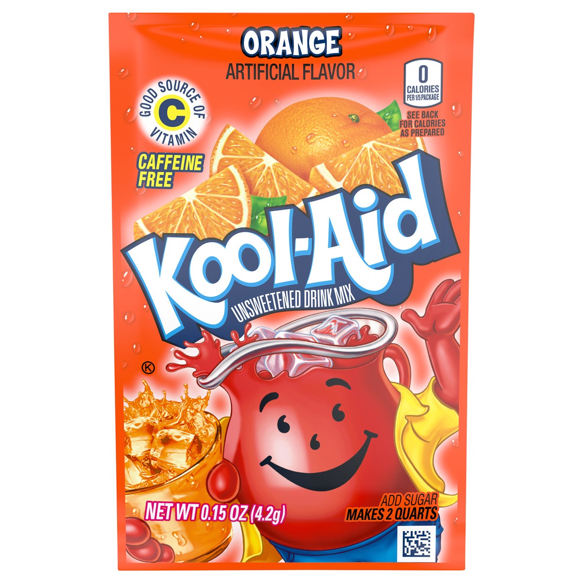 slide 1 of 5, Kool-Aid Unsweetened Orange Artificially Flavored Powdered Soft Drink Mix- 0.15 oz, 0.15 oz