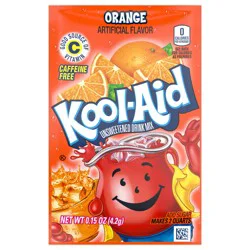 Kool-Aid Unsweetened Orange Powdered Soft Drink Mix, 0.15 oz Packet