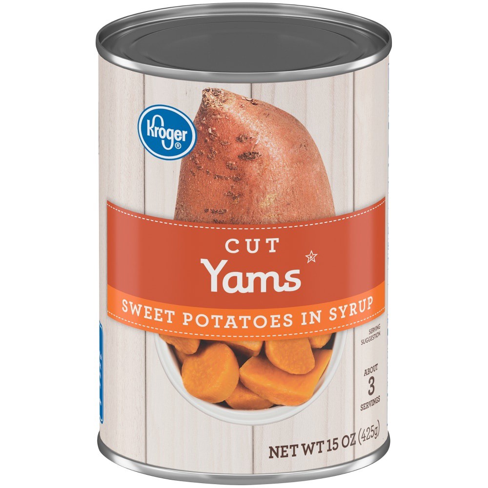 slide 1 of 4, Kroger Cut Yams Sweet Potatoes In Syrup, 15 oz