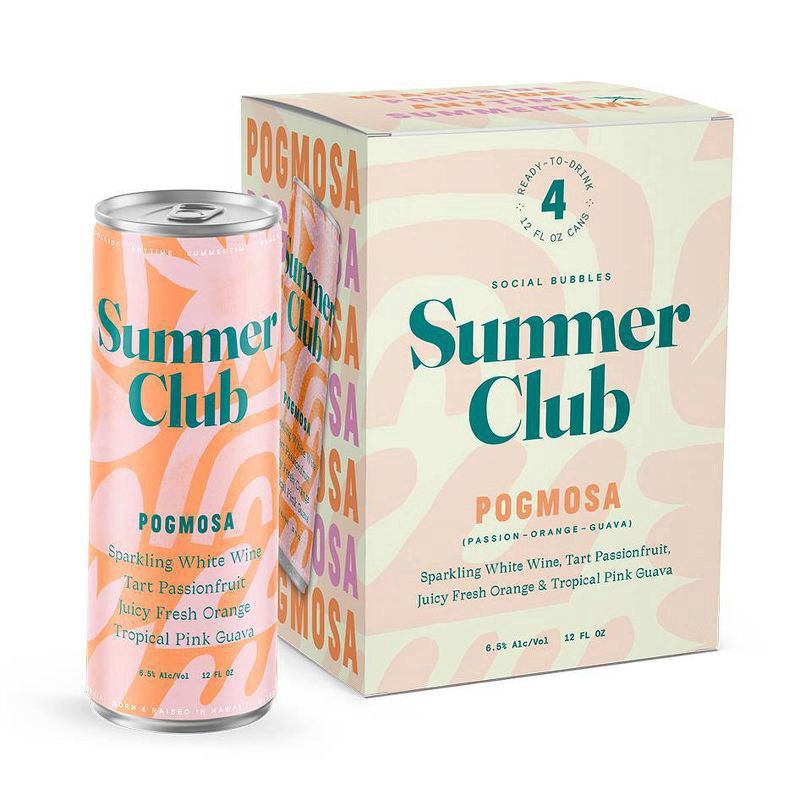 slide 1 of 4, Summer Club Pogmosa - 4pk/12 fl oz Cans, 4 ct; 12 fl oz