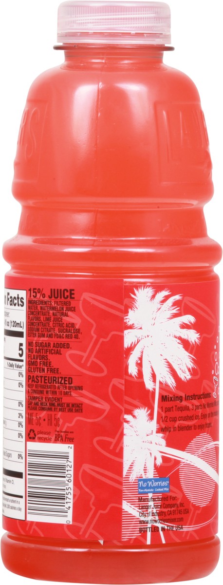 slide 7 of 12, No Worries Mixers Watermelon Margarita Cocktail Mix - 32 fl oz, 32 fl oz