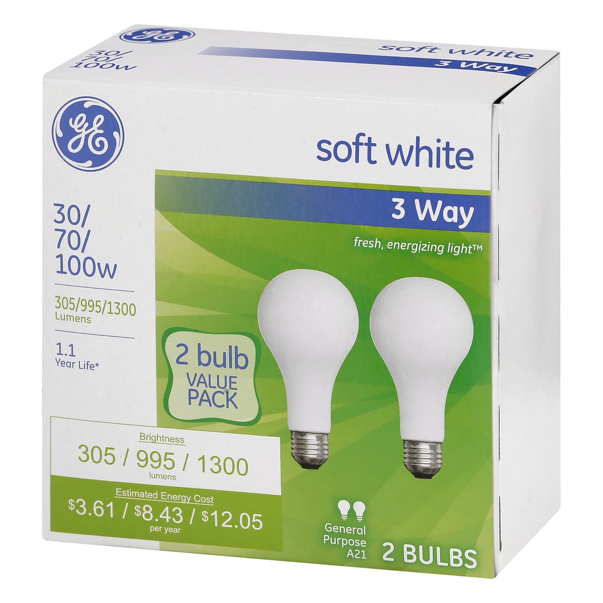 slide 11 of 11, GE Light Bulbs A21 Soft White General Purposes 30 70 150 Watts - 2 Count, 2 ct