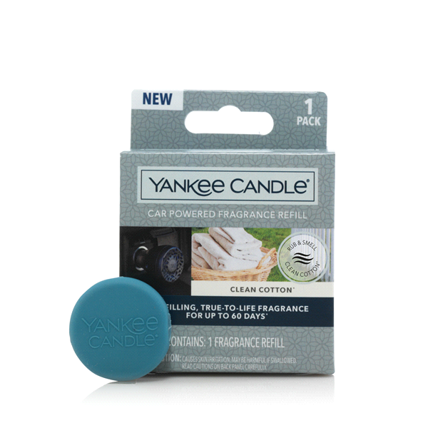 slide 1 of 1, Yankee Candle Car Powered Fragrance Refill Clean Cotton, 1 ct