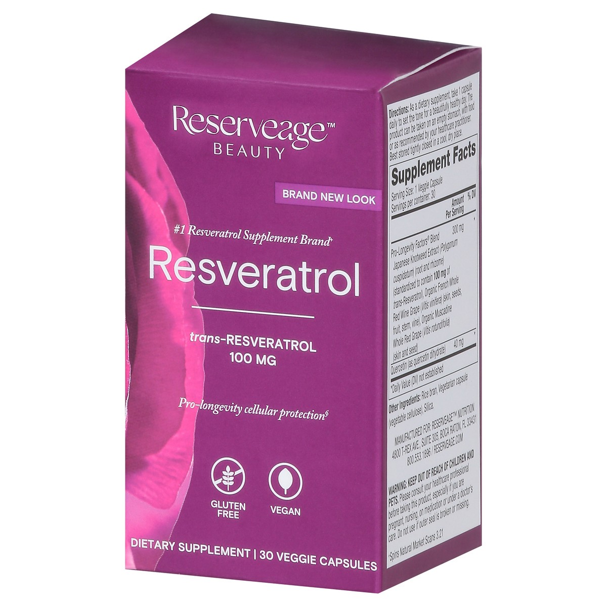 slide 11 of 14, Reserveage Veggie Capsules 100 mg Resveratrol 30 Capsules, 30 ct