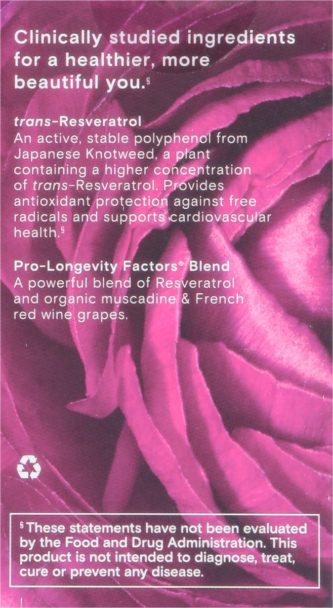 slide 5 of 14, Reserveage Veggie Capsules 100 mg Resveratrol 30 Capsules, 30 ct