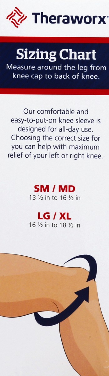 slide 6 of 12, Theraworx LG/XL Compression Knee Sleeve + Topical Foam 1 ea, 3.1 oz