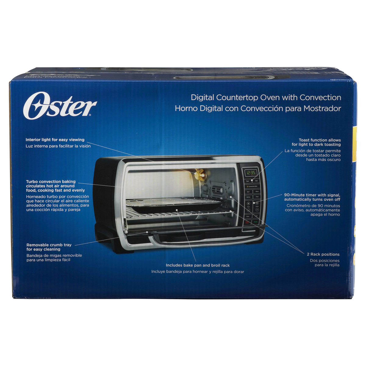 slide 2 of 6, Oster Large Digital Countertop Oven - Black With Brushed Stainless Accents, 1 ct