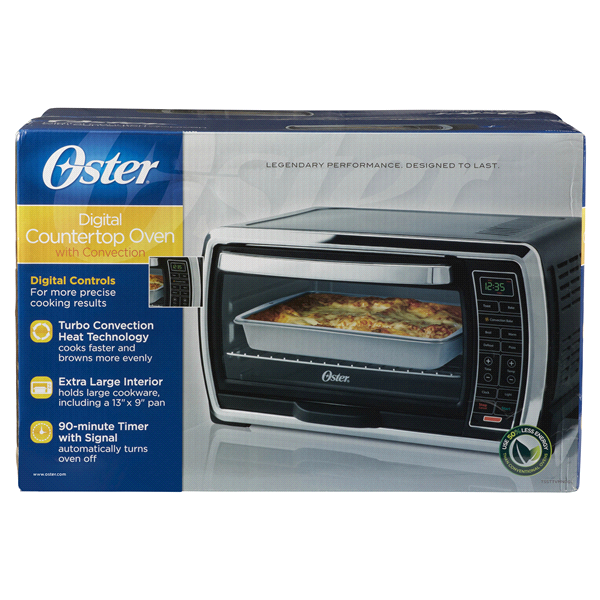 slide 1 of 6, Oster Large Digital Countertop Oven - Black With Brushed Stainless Accents, 1 ct