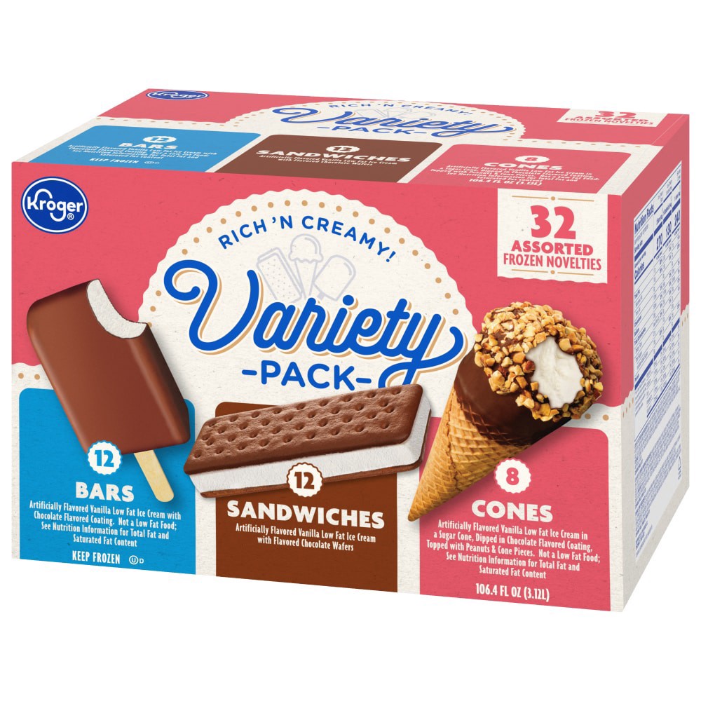 slide 5 of 6, Kroger Variety Pack Frozen Novelties, 32 ct