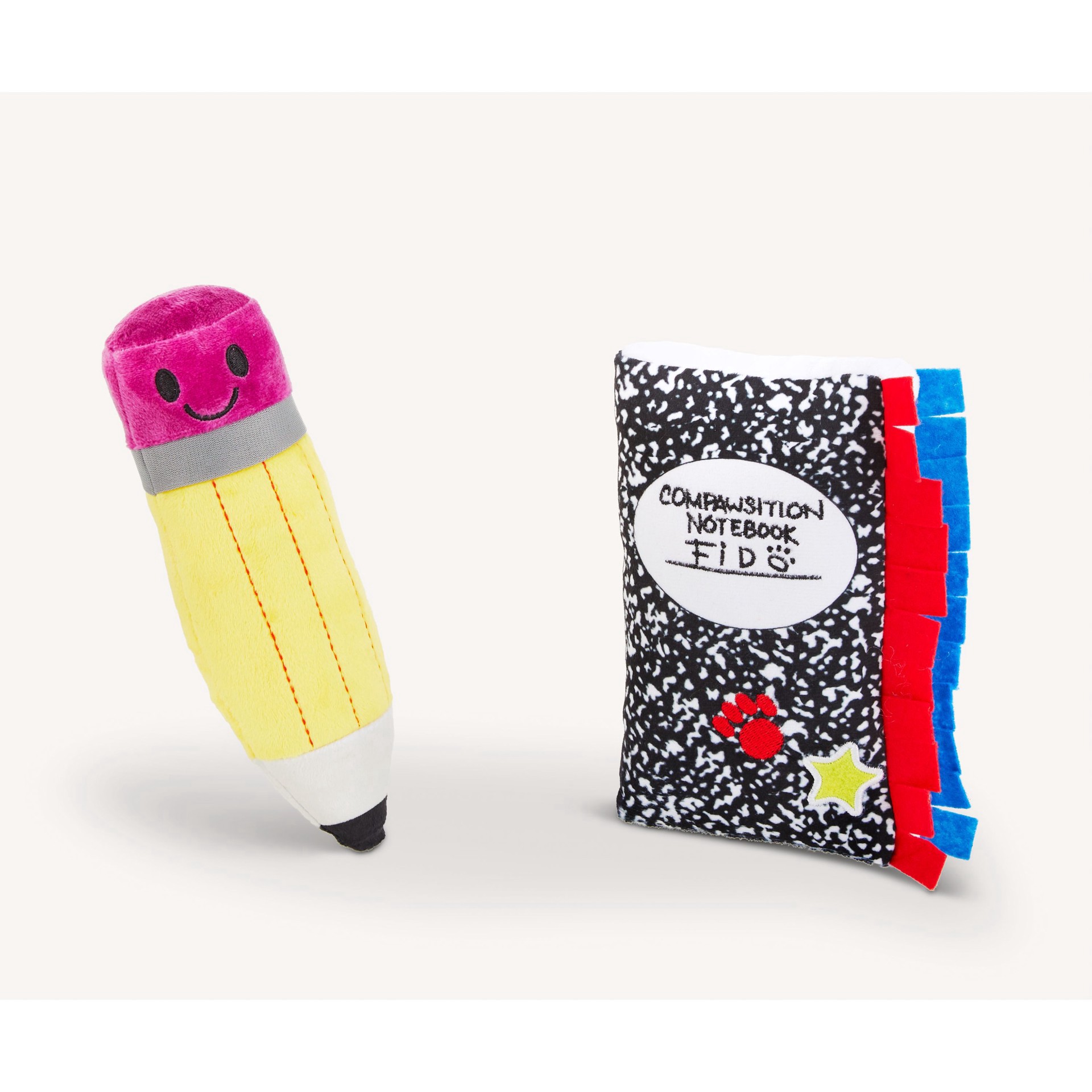 slide 1 of 1, Joyhound Back-To-School Plush Notebook & Pencil Dog Toy - 2 Pack, 1 ct