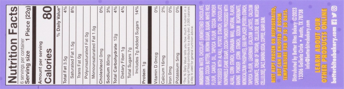 slide 13 of 13, Better Bites Bakery Double Chocolate Cake Bites 6 ea, 6 ct