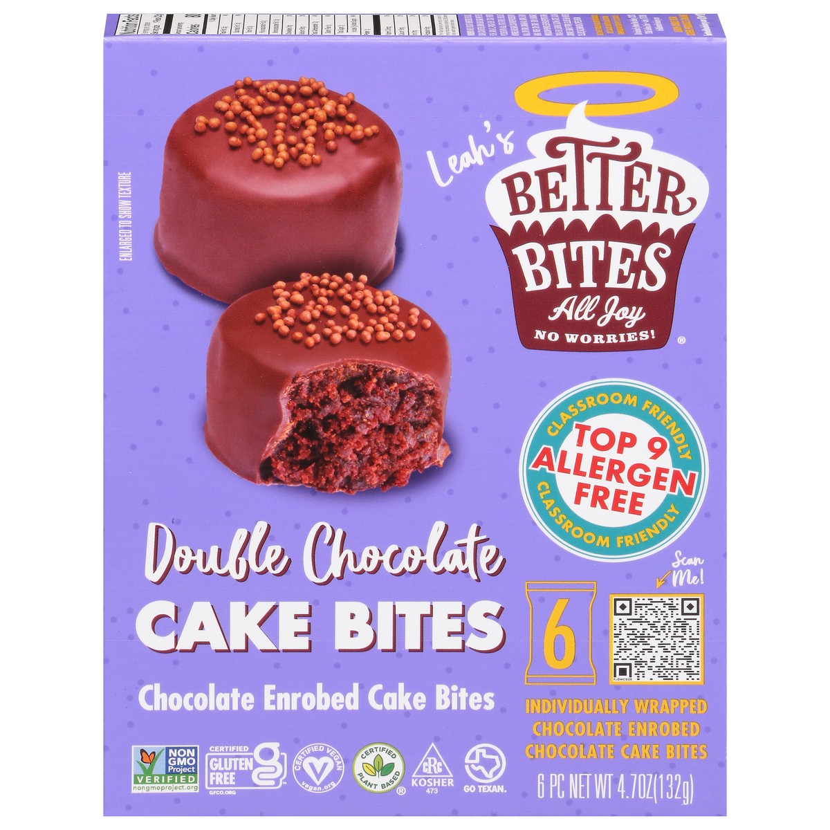 slide 1 of 13, Better Bites Bakery Double Chocolate Cake Bites 6 ea, 6 ct