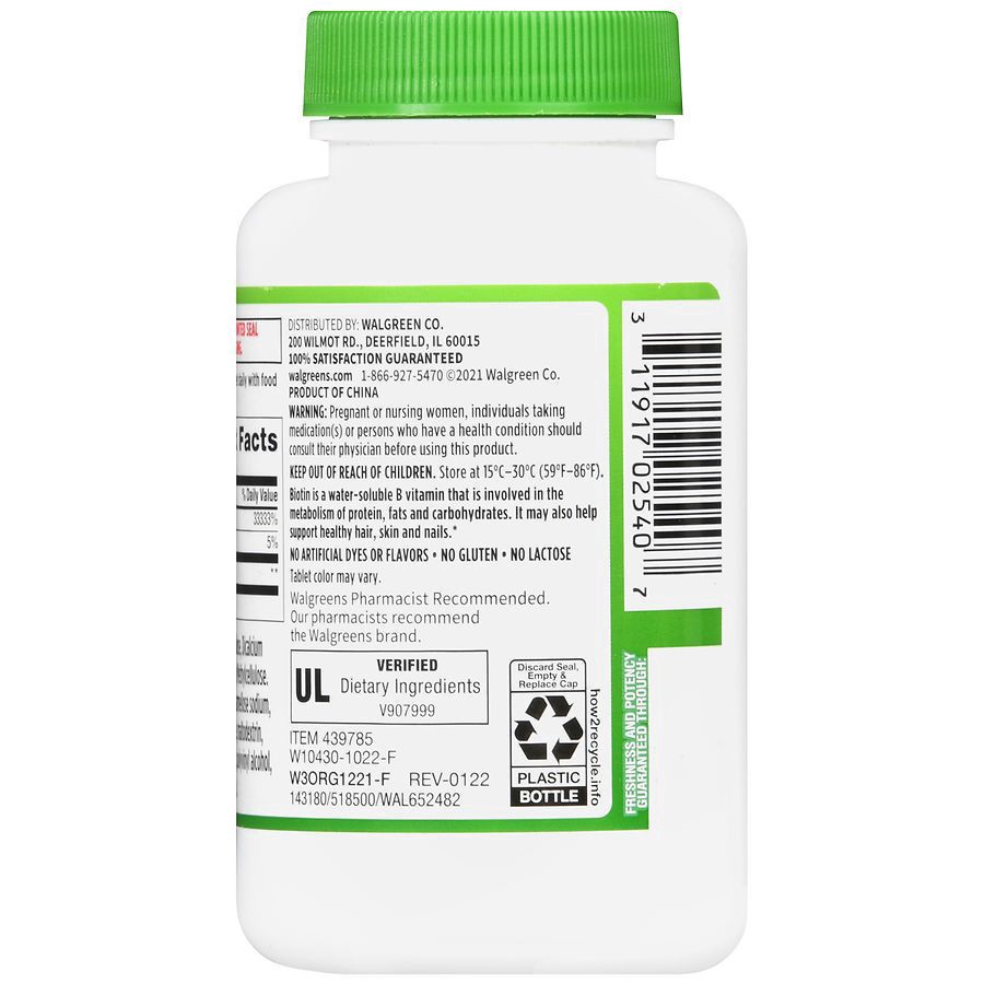 slide 4 of 5, Walgreens Biotin + Keratin, 150 ct