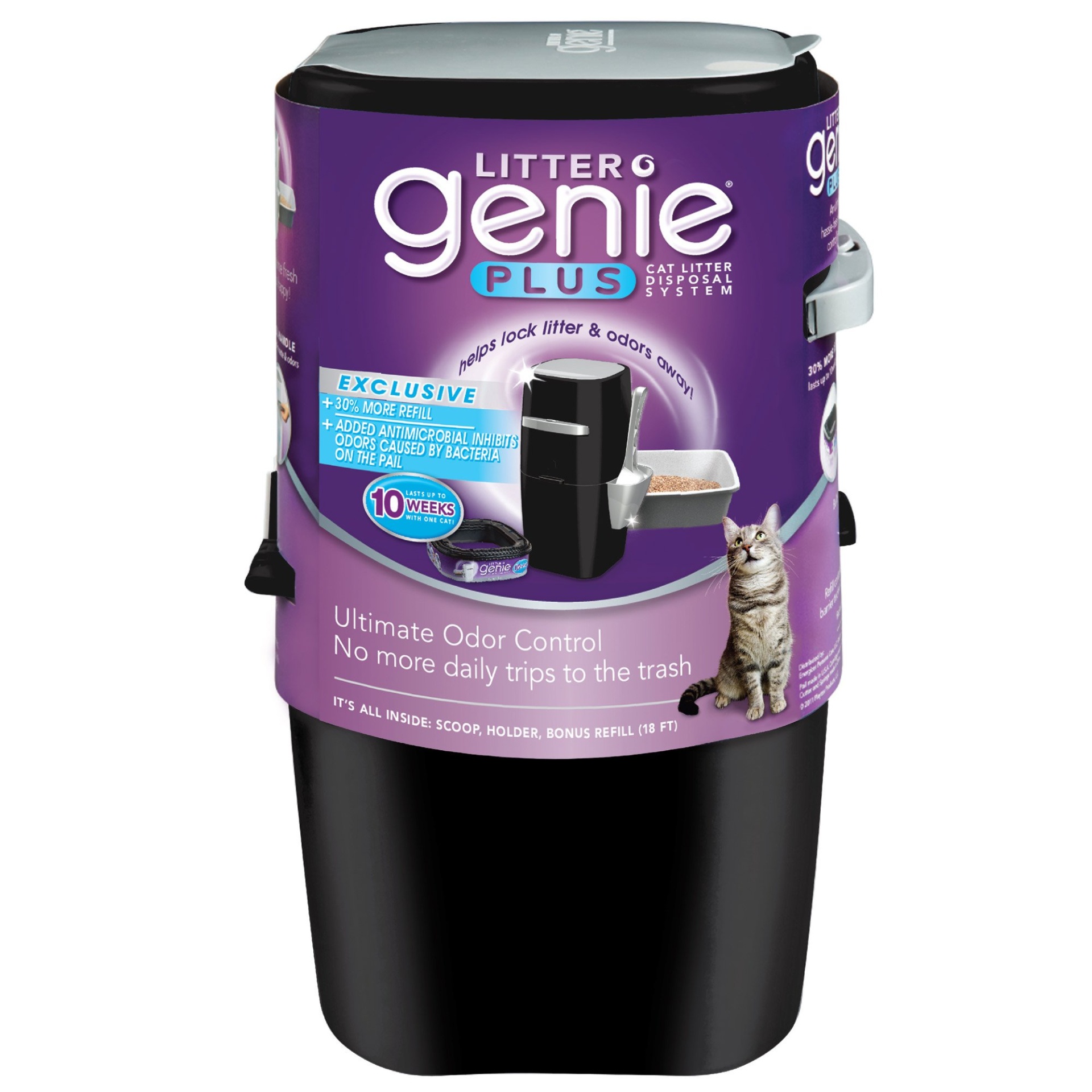 slide 1 of 1, Litter Genie Plus Cat Litter Disposal System in Black, 1 ct