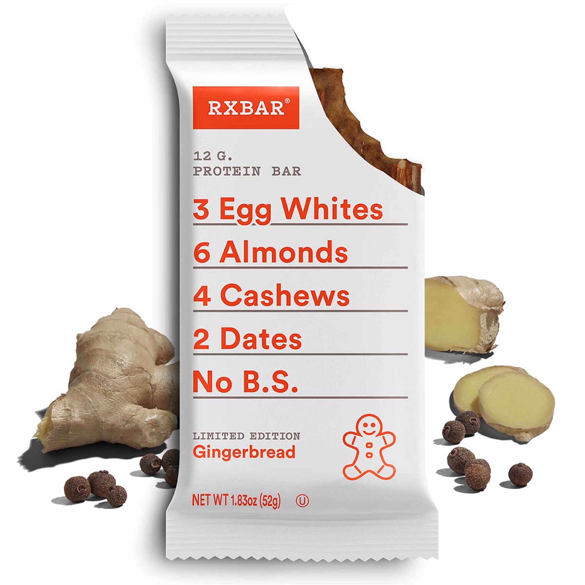 slide 4 of 5, RXBAR Protein Bars, Gingerbread, 22 oz, 12 Count, 22 oz