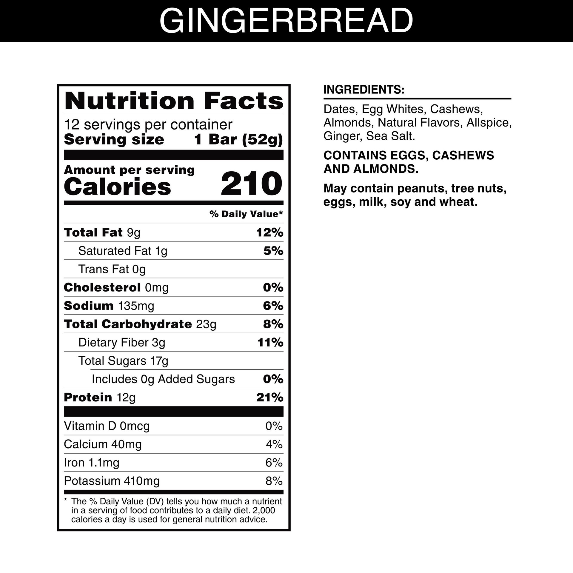 slide 5 of 5, RXBAR Protein Bars, Gingerbread, 22 oz, 12 Count, 22 oz