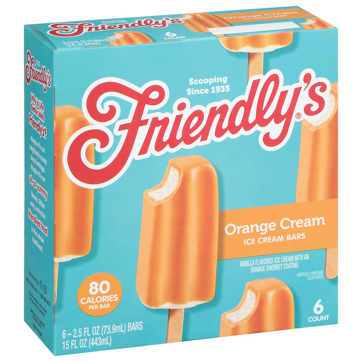 slide 11 of 11, Friendly's Orange Cream Fruit Swirl Bars, 6 ct; 2.75 fl oz