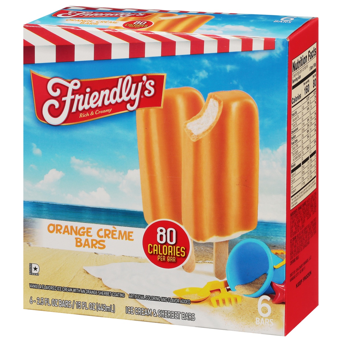 slide 3 of 11, Friendly's Orange Cream Fruit Swirl Bars, 6 ct; 2.75 fl oz