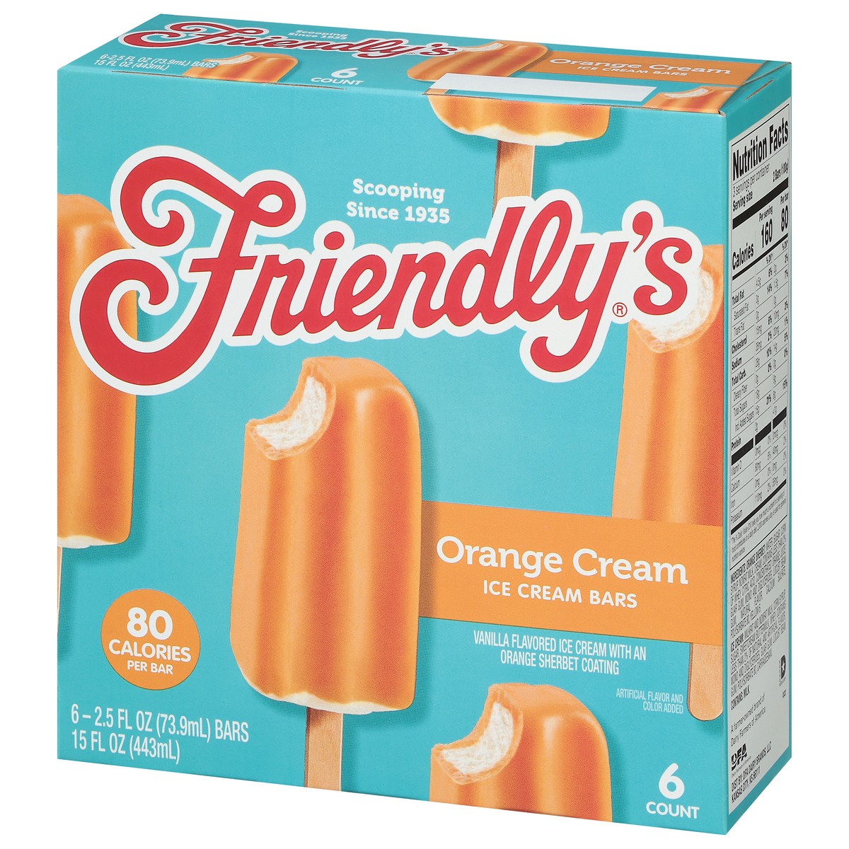 slide 7 of 11, Friendly's Orange Cream Fruit Swirl Bars, 6 ct; 2.75 fl oz