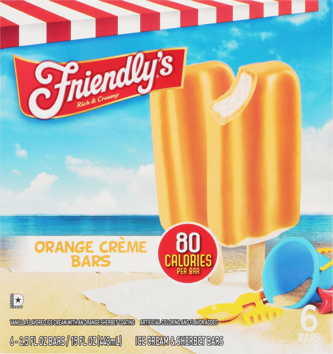 slide 9 of 11, Friendly's Orange Cream Fruit Swirl Bars, 6 ct; 2.75 fl oz