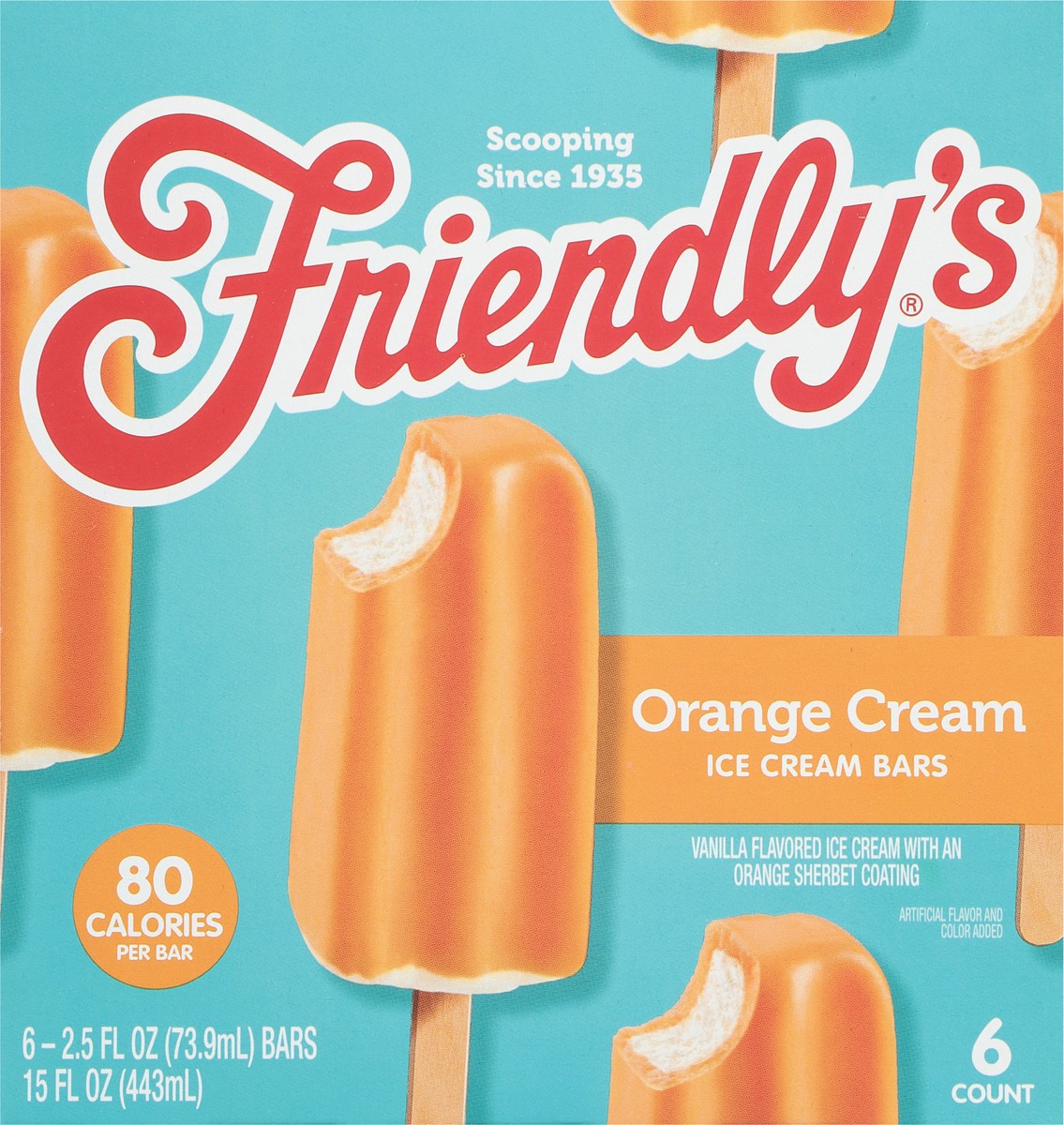 slide 2 of 11, Friendly's Orange Cream Fruit Swirl Bars, 6 ct; 2.75 fl oz