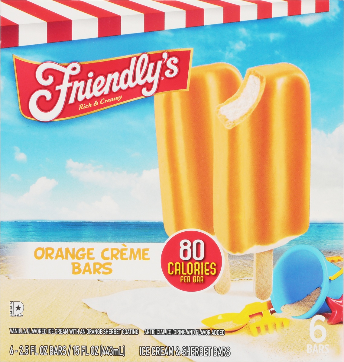 slide 10 of 11, Friendly's Orange Cream Fruit Swirl Bars, 6 ct; 2.75 fl oz