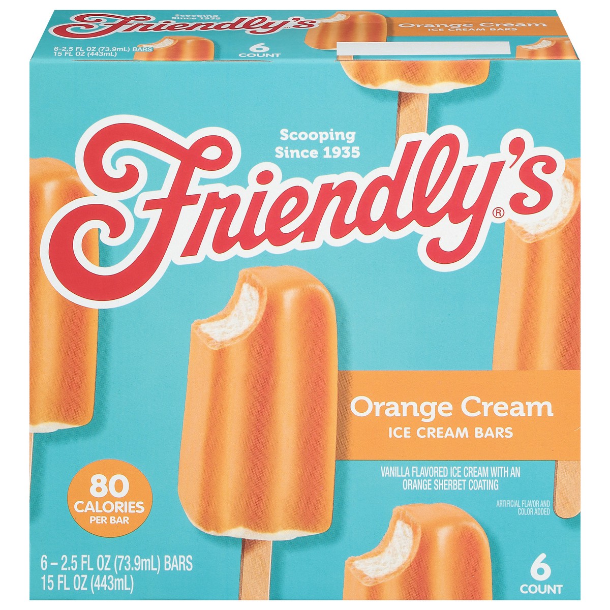 slide 9 of 11, Friendly's Orange Cream Fruit Swirl Bars, 6 ct; 2.75 fl oz