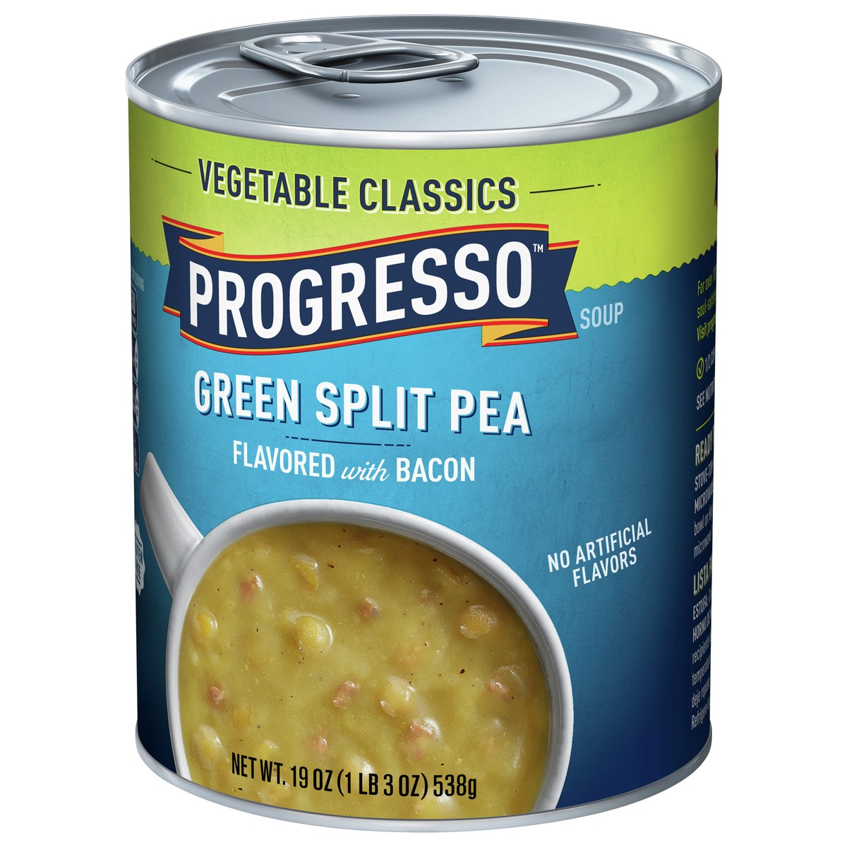 slide 9 of 9, Progresso Green Split Pea Soup, Vegetable Classics Canned Soup, Gluten Free, 19 oz, 19 oz