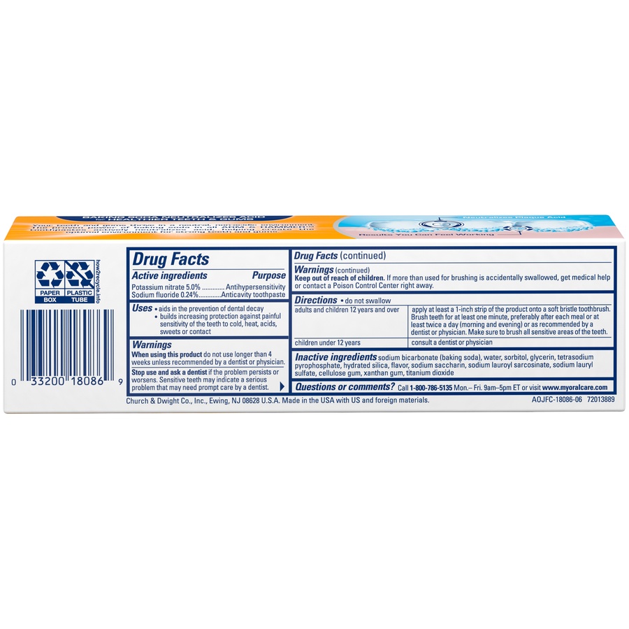 slide 4 of 4, ARM & HAMMER Sensitive Whitening Toothpaste with Baking Soda & Tartar Control, 4.5 oz