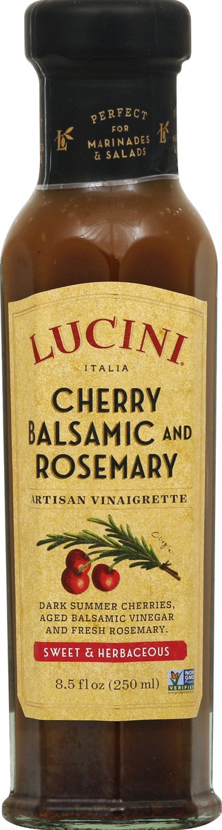 slide 1 of 3, Lucini Balsamic Chrry/Rsemry Dressing, 8.5 fl oz