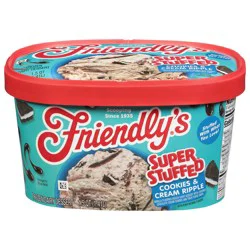 Friendly's Super Stuffed Cookies & Cream Ripple Frozen Dairy Dessert 1.5 qt