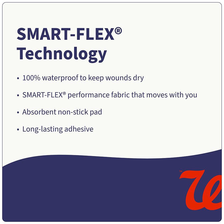 slide 5 of 5, Walgreens Waterproof Smart-Flex Adhesive Bandages, 20 ct