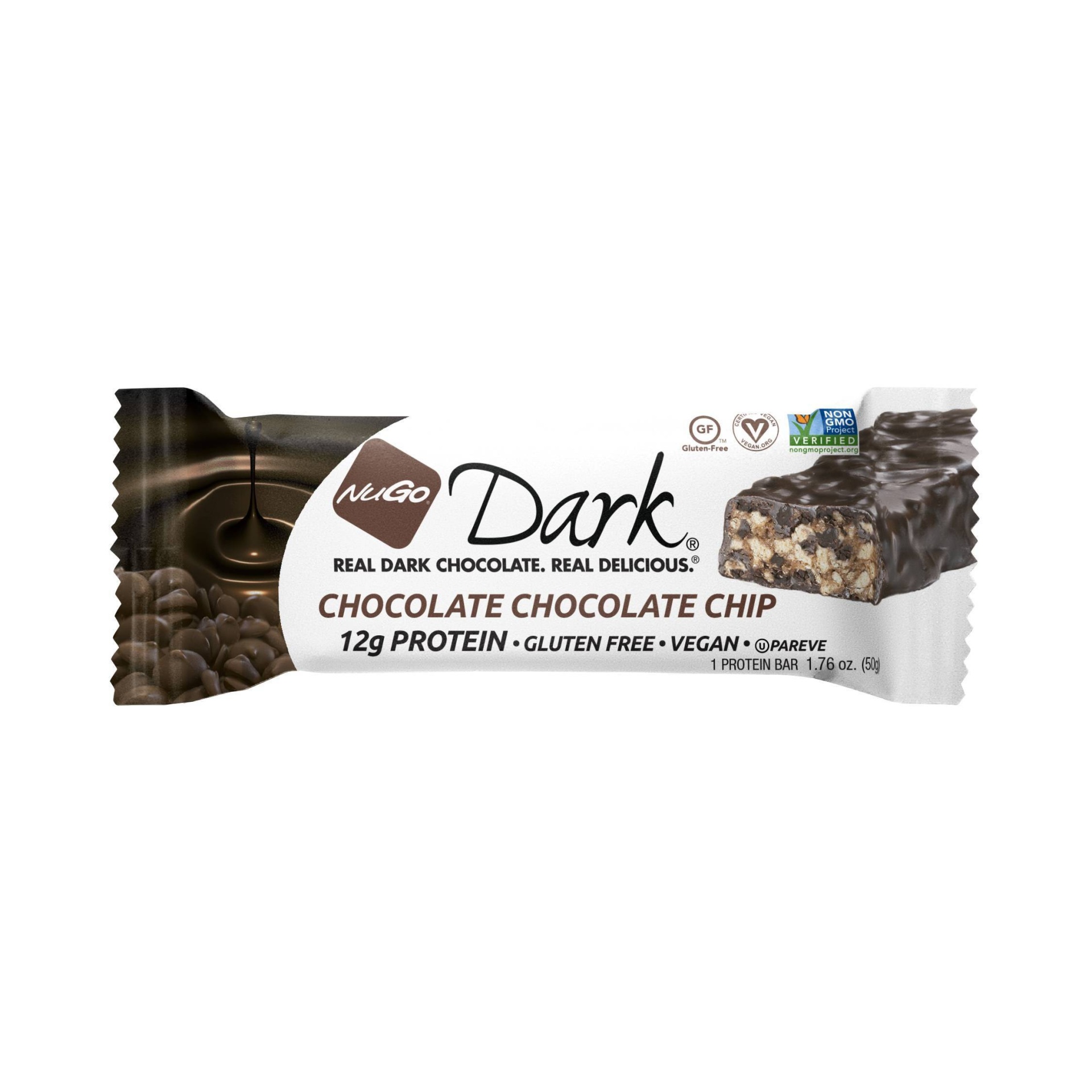 slide 1 of 4, NuGo Dark Chocolate Chocolate Chip Bar, 1.76 oz