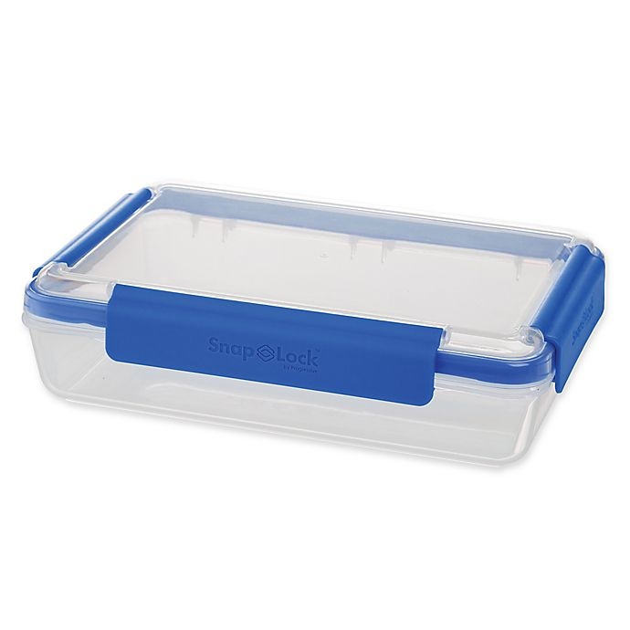 slide 1 of 3, Progressive SnapLock Rectangular 8-Cup Food Storage Container - Blue, 1 ct