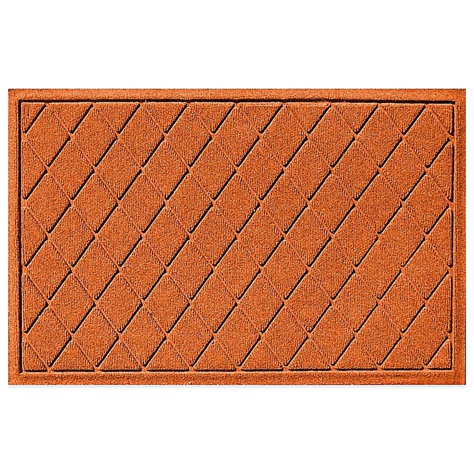 slide 1 of 2, Weather Guard Argyle Door Mat - Orange, 23 in x 35 in