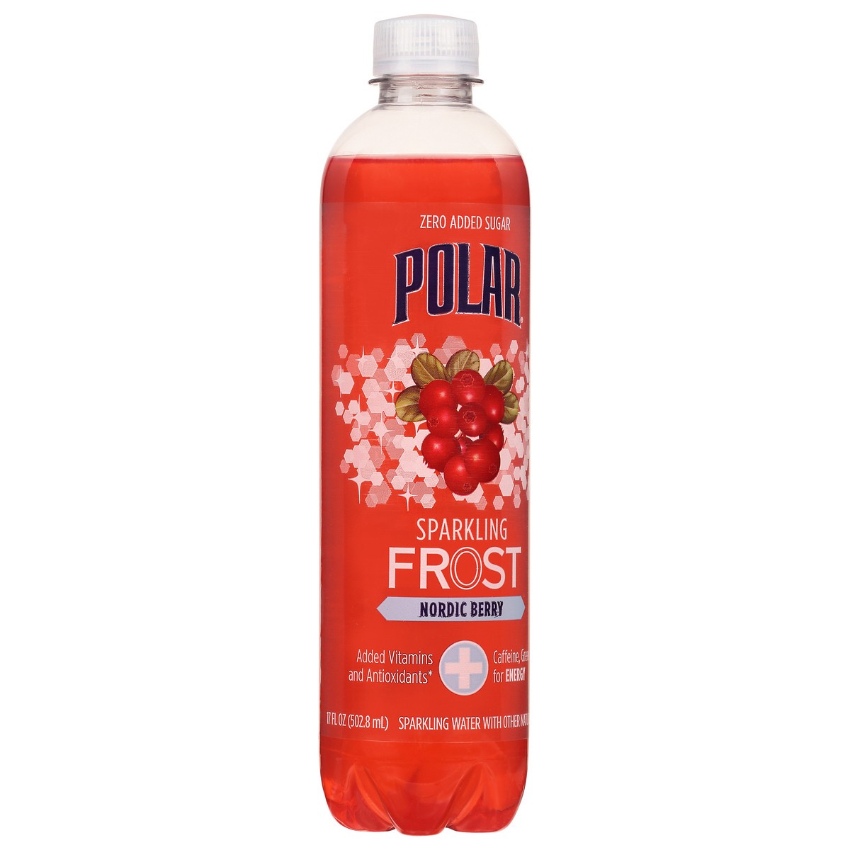 slide 3 of 13, POLAR BEVERAGES Frost Sparkling Water+Caffeine&Grntea Nordicberry(Btl) - 17 fl oz, 17 fl oz